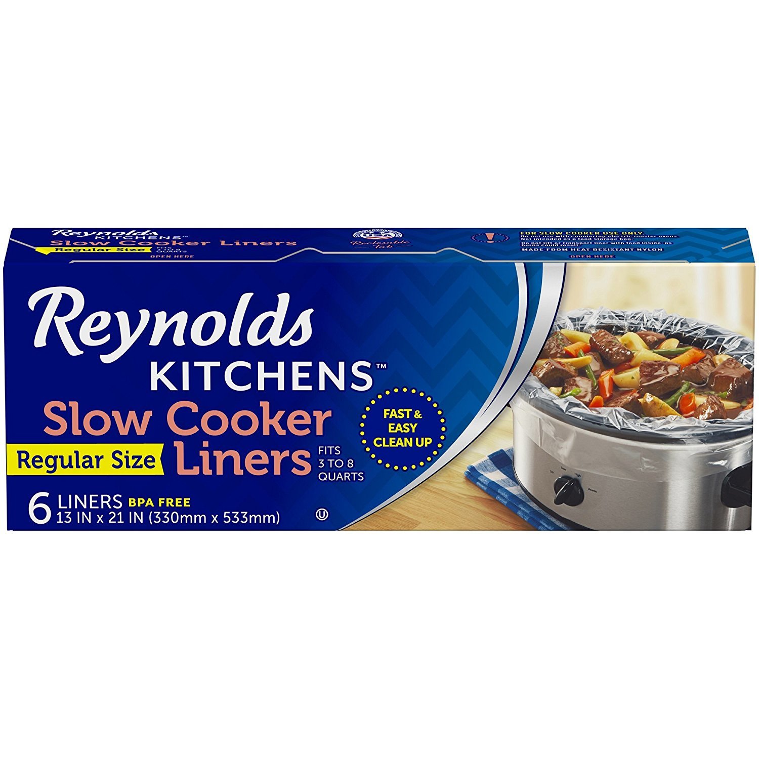Reynolds Kitchens Slow Cooker Liners (Regular Size, 6 Count)
