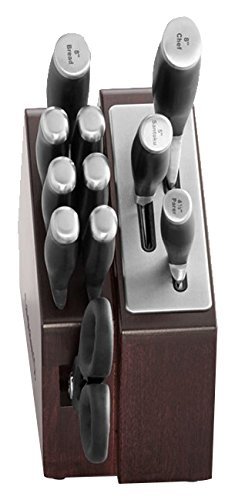 Calphalon 12 Piece Contemporary Space-Saving Self-Sharpening Cutlery Set, Maplewood 41% OFF