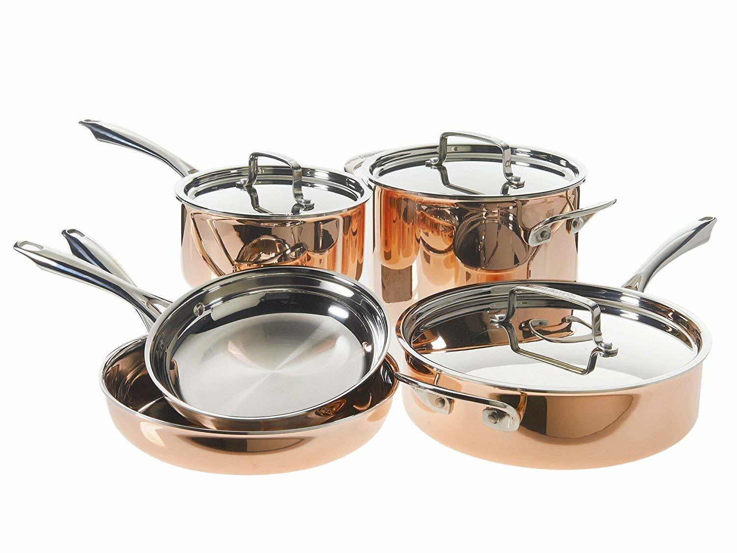 Today Only: Cuisinart 8-Piece Copper Tri-Ply Cookware Set For $199.99 Shipped From Amazon After $100 Price Drop!