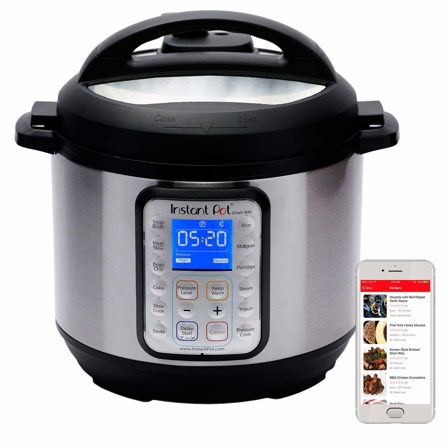 Instant Pot Smart WiFi 6 Quart Electric Pressure Cooker For $89.95 Shipped From Amazon After $60 Cyber Monday Savings!